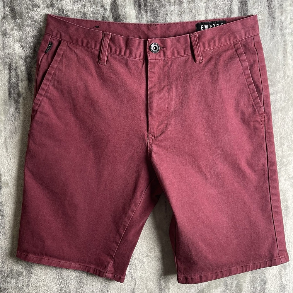 Empyre Men's 32 Burgundy Chino Shorts Cotton Blend